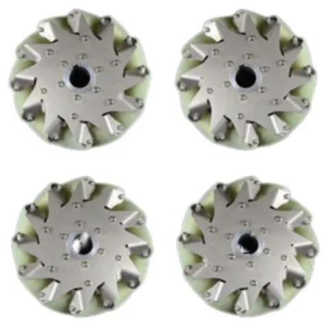 Set aus 4 industriellen 6-Zoll Mecanum-Rädern (150 kg Belastung)