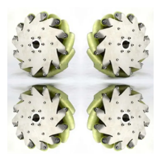 Set of 4 Mecanum Wheels 10 inches 254 mm (500 kg Load)